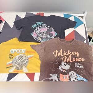 Disney Mickey Mouse Vintage Style Tees - Black, Yellow, Brown